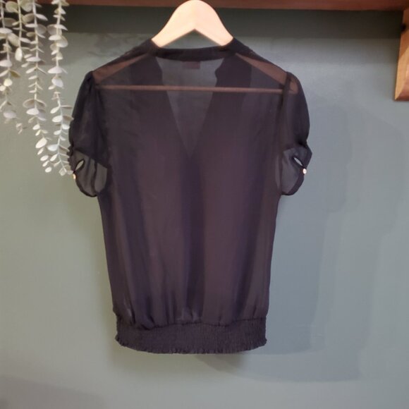 Suzy Shier | Sheer Black Blouse - Picture 2 of 4